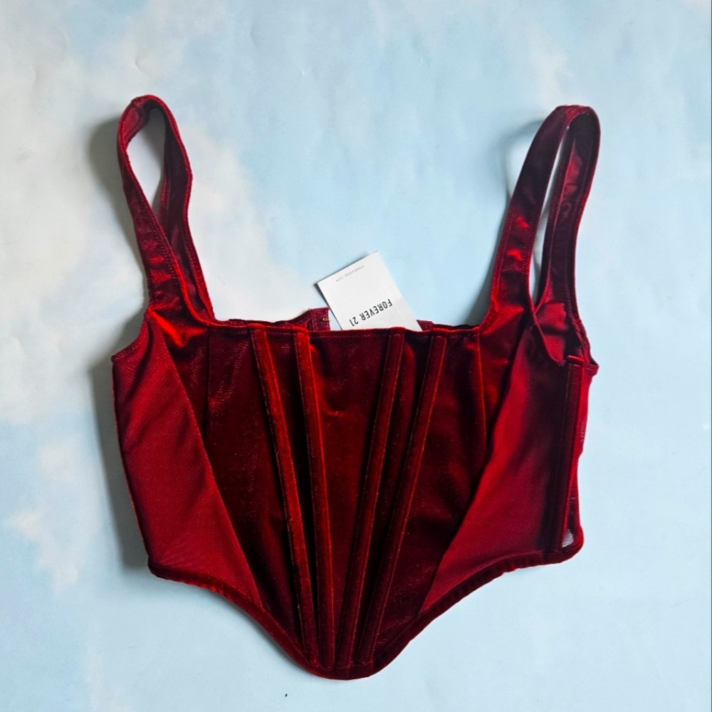 Red Wine Burgundy Velour Corset Top Amazing Corset Top Cool Corset Top